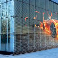 Film LED transparent flexible en couleur pleine, écran d'animation graphique, haute luminosité, auto-adhésif, fenêtre en verre pour la vente au détail