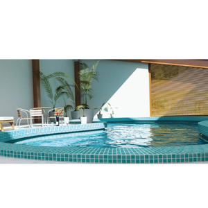 Carreaux de piscine en porcelaine bleu aqua moderne 300x300mm, brillants, émaillés, antidérapants, pour extérieur - Product Image 1