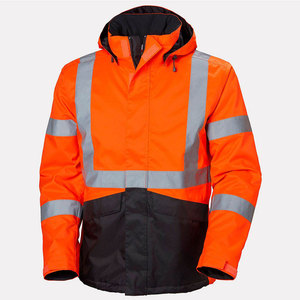 Econex Sports Men's Plus Size High Visibility Class 3 Safety Work Jacket CE Certified Cotton Reflective <b>Strips</b> - Product Image 1