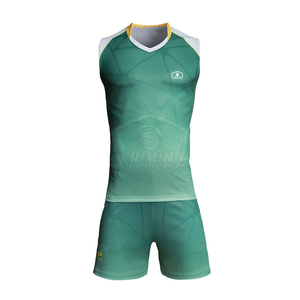 Uniformes de volley-ball pour hommes en gros, uniformes de volley-ball professionnels personnalisés / ensembles de maillots et shorts de volley-ball sans manches - Product Image 2