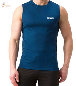 Débardeur d'été 100 % coton pour homme, coupe ample, bords bruts, tricoté, décontracté, sans manches, écologique, séchage rapide, respirant, anti-UV - Product Image 1