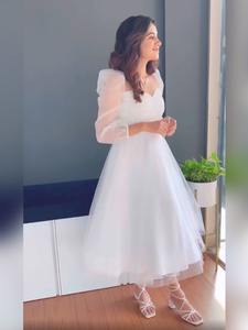 เดรสสไตล์ตะวันตกแบบลำลองน่ารักแฟชั่นใหม่ประจำฤดูร้อนปี 2026 ผ้าออร์แกนซ่า แขนพอง คอทรงโอ ไซส์พลัสสำหรับผู้หญิง - Product Image 3