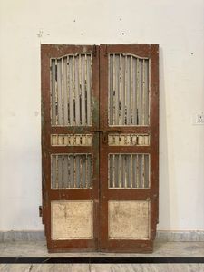 Arco de puerta de madera y hierro Jali antiguo, decoración rústica para el hogar, para entrada o portón, artesanía india recuperada de templo - Product Image 4