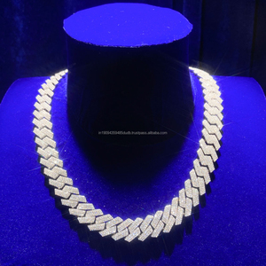 Chaîne cubaine de luxe en argent sterling 925 avec diamants Moissanite, bijoux hip-hop haut de gamme pour la vente en gros et les importateurs internationaux - Product Image 1