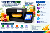 Spectrophotomètre portable à écran tactile pour analyse de couleur, analyseur de laboratoire, largeur de bande spectrale 400-700 nm pour la couleur des jus et des boissons