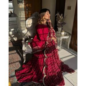 Party Wear Haut-Bas et ensemble Dupatta avec fil et séquence Taille XL - Product Image 4