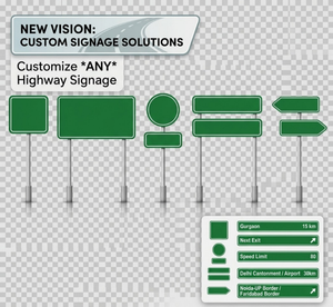 Panneaux de signalisation routière réfléchissants pour l'extérieur, panneaux de guidage routier, panneaux routiers en vrac HSB-450R, couleur et taille personnalisées - Product Image 3