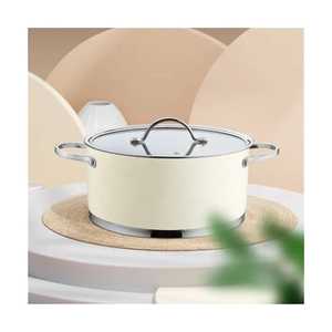 หม้อตุ๋นสเตนเลสเคลือบสารกันติด พร้อมฝาแก้ว ใช้กับเตาแม่เหล็กไฟฟ้าได้ เหมาะสำหรับทำซุปและอาหารตุ๋น อุปกรณ์ครัว - Product Image 1