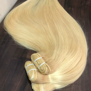 Extensiones humanas vírgenes de templo indio 100% de calidad superior, paquetes rectos rubios de 16 pulgadas, proveedor indio suave de un solo donante 11A - Product Image 1