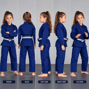 Kimono de Jiu Jitsu Brasileño Personalizado Azul para Niños, Uniforme Juvenil de BJJ, Venta al Por Mayor OEM - Product Image 5