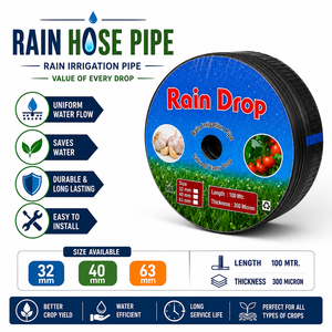 Tuyau d'irrigation agricole en PE durable, tuyau de pluie de 100 mètres, brumisation uniforme de l'eau, pour l'irrigation des champs et des cultures, système d'irrigation laser pour ferme - Product Image 1