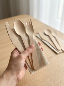 Couteau jetable biodégradable en bois de bouleau de luxe 155 mm pour mariage, fête, banquet, lot de 50 pièces, utilisation dans l'industrie hôtelière - Product Image 1