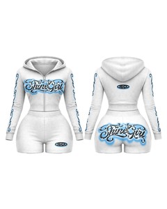 Conjunto de 2 Piezas TAHAD 2026 Personalizado para Mujer, Sudadera con Capucha y Estampado de Letras, Top Corto y Falda con Cordón Ajustable - Product Image 1