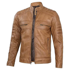 เสื้อแจ็คเก็ตหนังผู้ชายสำหรับฤดูหนาว แบบมีฮู้ด คอเสื้อแบบคอกลม มีโลโก้ด้านหน้า แห้งเร็วและระบายอากาศได้ดี - Product Image 6