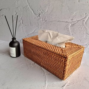 Handmade Natural Rattan <b>Paper</b> Holder Boxes Eco Friendly Cheap Price Woven Rattan <b>Tissue</b> Box Cover From Vietnam - Product Image 5