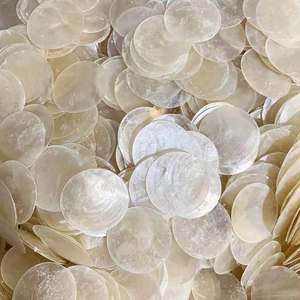 Vietnam Polished Round Capiz Shells Natural Material for Bridal <b>Bouquets</b> Wedding Decor Home Curtains Apparel and Crafts - Product Image 1