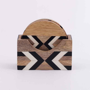 Premium Hardwood Drink Coaster Set Rustic Wooden <b>Cup</b> <b>Mats</b> for Hotel and Bar Decor at cheapest prices - Product Image 5