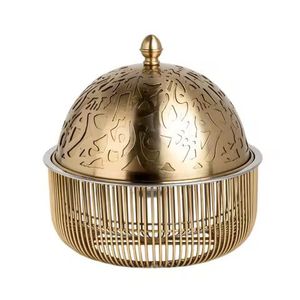 Modern Cone Shaped Food Warmer with <b>Grid</b> Pattern Base Decorative Casserole Pot Contemporary Kitchenware Stylish Buffet Dish - Product Image 5