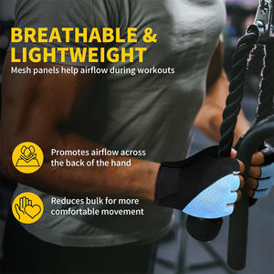 Guantes de Levantamiento de Pesas con Soporte para Muñecas, Agarre Antideslizante, Guantes Transpirables para Gimnasio, Entrenamiento, Dominadas, Ciclismo, Ejercicios en Casa - Product Image 5