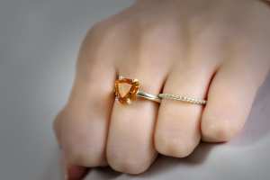 Solid 925 Sterling <b>Silver</b> Unique Natural Citrine Trillion Faceted Cut Gemstone Prong Setting Dainty <b>Solitaire</b> <b>Rings</b> Fine Jewelry - Product Image 4