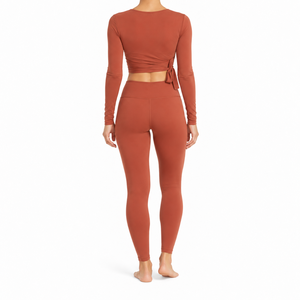 Conjunto de Yoga de Manga Corta para Mujer, Dos Piezas, Top Deportivo y Leggings, para Gimnasio, Yoga, Pilates, Fitness, Venta al Por Mayor en Línea - Product Image 2