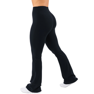 เลกกิ้งเอวสูงทรงบานไร้ตะเข็บสีดำ ยืดหยุ่นได้ เหมาะสำหรับโยคะ ออกกำลังกาย ฟิตเนส กระชับหน้าท้อง ชุดออกกำลังกายแบบมืออาชีพ - Product Image 4