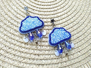 Bijoux faits main MULTI CRAFT, inspirés de la nature, en forme de fleur, avec perles, broderie en coton, imitation perle plaquée argent, légers - Product Image 3