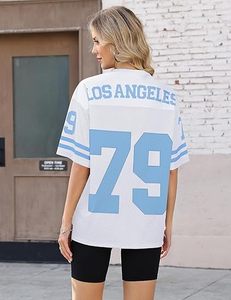 Men Oversized Graphic Tee <b>Y2K</b> Women V Neck Streetwear T Shirt Football Jersey Fashionable <b>Top</b> - Product Image 3