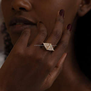 Arin Lab Grown Diamond CVD avec IGI 2.52ct F VVS-VS Brilliant Cut 14k Yellow Gold Fashion Jewelry Rings for Girls - Product Image 2