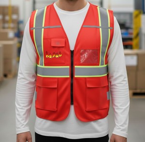 Gilet de sécurité réfléchissant haute visibilité avec fermeture éclair pour les travailleurs de la construction, de l'ingénierie et de l'entretien - Product Image 1