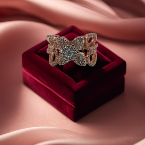 Anillo de Diamantes Certificado IGI de Oro Rosa y Blanco de 14K de 12 Piezas para Mujer, con Diseño Moderno para Fiestas y Uso Étnico - Product Image 5