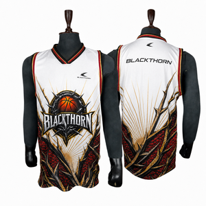 Camiseta de Baloncesto Personalizada OEM para Hombre, sin Mangas, Cuello en V, Sublimada, con Paneles Laterales de Malla de Poliéster, Ajuste Atlético, Ropa Deportiva para Equipo - Product Image 1