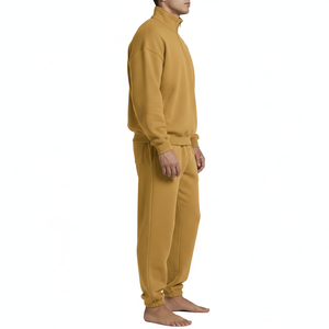 Ensemble de survêtement pour homme 100 % coton écologique, coupe décontractée, manches longues, polaire chaude, respirant, grandes tailles – Nouvelle collection très prisée - Product Image 2