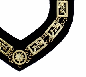 Collier de cérémonie du Rite écossais en velours noir avec emblème croix dorée, Régalia maçonnique formelle toutes saisons - Product Image 2
