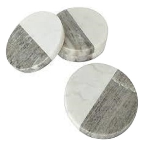 Ensemble de sous-verres en marbre et bois d'acacia personnalisés de haute qualité tampons de table de style classique motif arrondi tapis de boîte en pierre durable tampons - Product Image 6