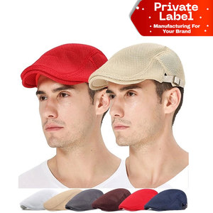 Wholesale Genuine Leather Flat <b>Cap</b> Premium Cowhide Ivy Driving Hat Bulk Custom OEM PU Leather Flat <b>Cap</b> <b>Vintage</b> Retro - Product Image 1