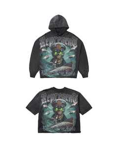 Última moda americana de ropa urbana 2026: Sudaderas con capucha lavadas con pedrería y camisetas holgadas de gran gramaje 3230 GSM - Product Image 2