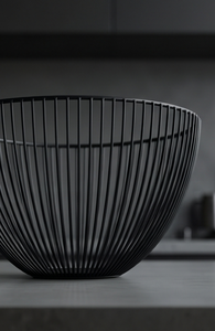 Panier de rangement vertical en fil métallique noir profond pour fruits et légumes, avec côtes ouvertes, pour table de cuisine - Product Image 4