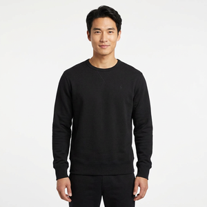 <b>Black</b> Men's <b>Crew</b> <b>Neck</b> <b>Sweatshirt</b> Long Sleeve Pullover Knitted Solid Casual Autumn Top - Product Image 5