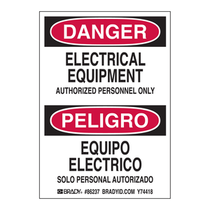 Étiquettes bilingues de danger pour équipements électriques, en PVC durable, autocollantes pour zones industrielles - Product Image 3