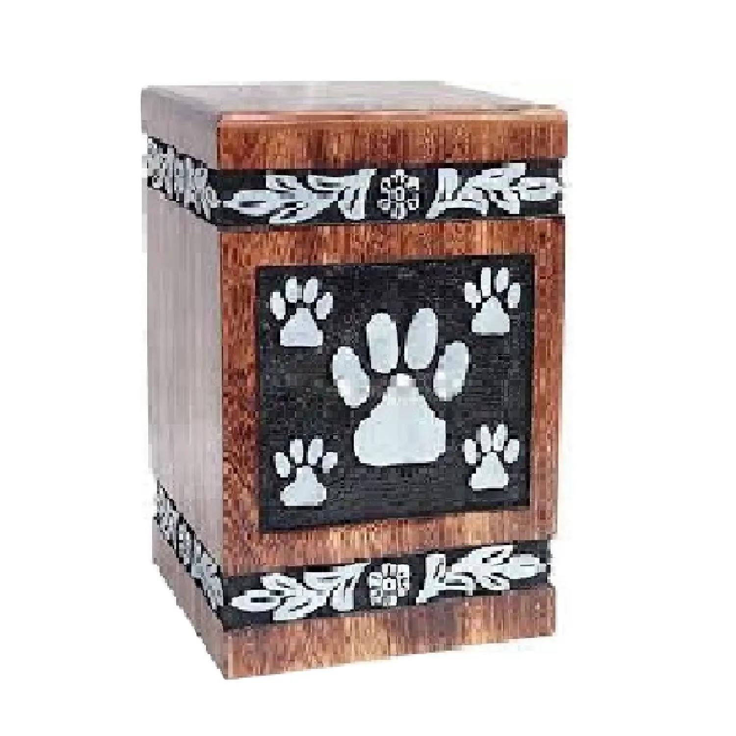 Wholesale pet solid wood animal ashes memorial urn box cat dog pet cremation wooden urn