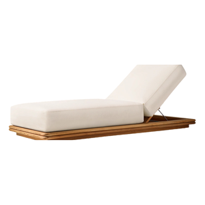 Chaise longue en teck de style tropical avec coussin confortable, plateforme imperméable, chaise longue d'extérieur, chaise longue de piscine, mobilier moderne pour hôtel - Product Image 5
