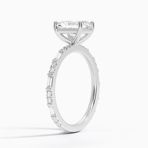 Anillo BOJ 0144 con Corte Radiante, Plata 925, Engaste de Puntas con Baguette, Anillo Solitario con Diamante de 2ct, Color D, VVS1, Moissanita, Certificado GRA, en Oferta - Product Image 2
