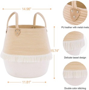Big Size Macrame Basket Perfect For Toy Storage In Kids Room For Quick Cleanup And Laundry Basket <b>Clothes</b> And Linens From India - Product Image 4