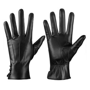 Guantes de piel de oveja SAFETY para mujer, cálidos para invierno, para pantalla táctil, guantes de moda para conducir con forro de lana antiestático sin látex - Product Image 1