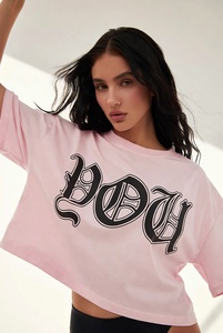 Camisetas Cortas de Algodón 100% Orgánico para Mujer, Venta al Por Mayor 2026, Apliques de Verano, Transpirables, Ecológicas, Personalizables, Cuello Redondo - Product Image 3
