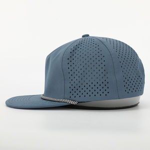 Gorra de Béisbol Deportiva de Poliéster de Secado Rápido, Impermeable, de 6 Paneles, con Logotipo Personalizado, Perforaciones Cortadas con Láser, Gorras Tipo Dad Hat - Product Image 3