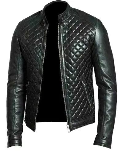 Premium quality customized logo leather fashion jacket for men