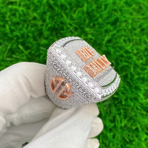 Men's Hiphop Style Rhodium Plated 925 Silver Custom <b>Initial</b> Letter Name Iced Moissanite Pave VVS Diamond Engagement Wedding <b>Ring</b> - Product Image 4