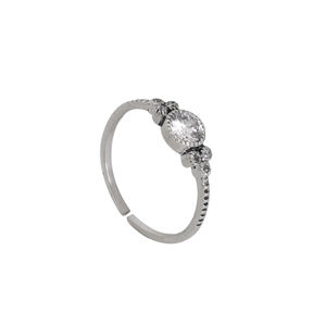 Anillo Ajustable de Plata Estilo Rajastaní con Brillantes Piedras de Circonia Cúbica, Anillo de Plata de Ley 925, Joyería para Mujeres y Niñas - Product Image 2
